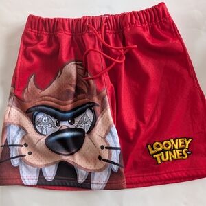 Looney Tunes Taz Red Mesh Shorts Small Bugs Bunny